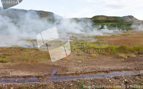 Image of Geothermally active valley of Haukadalur