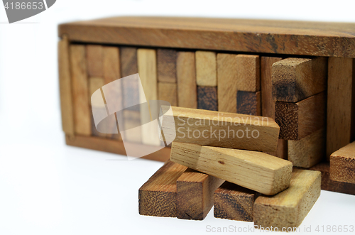 Image of Business risk concept with jenga game