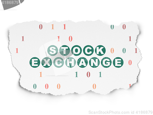 Image of Business concept: Stock Exchange on Torn Paper background