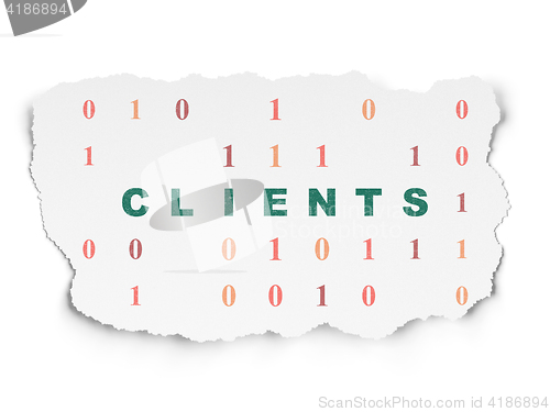 Image of Finance concept: Clients on Torn Paper background