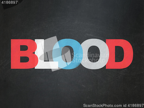 Image of Health concept: Blood on School board background