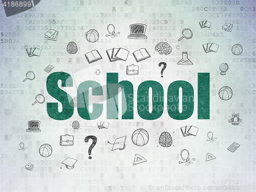 Image of Learning concept: School on Digital Data Paper background