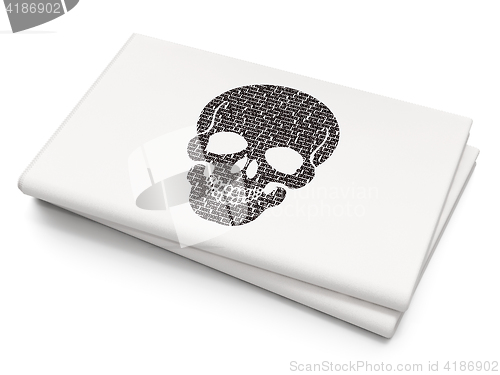 Image of Health concept: Scull on Blank Newspaper background