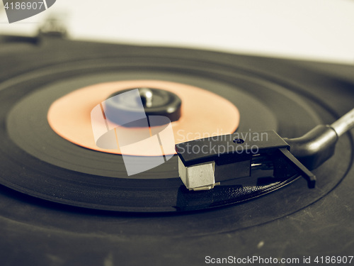 Image of Vintage looking Vinyl record on turntable