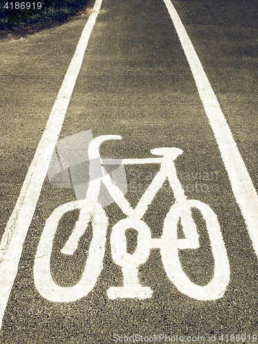 Image of Vintage looking Bike lane sign