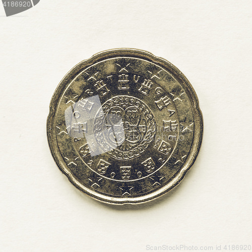 Image of Vintage Portuguese 20 cent coin
