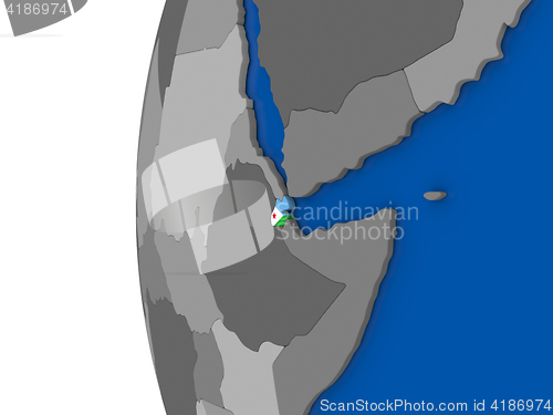 Image of Djibouti on globe