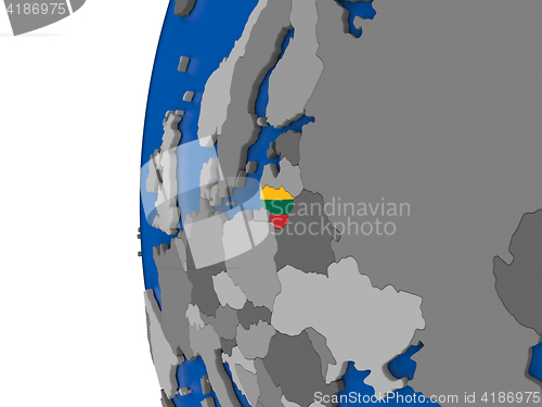 Image of Lithuania on globe