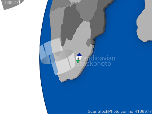 Image of Lesotho on globe