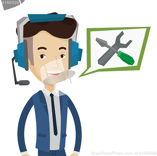 Image of Technical support operator vector illustration.