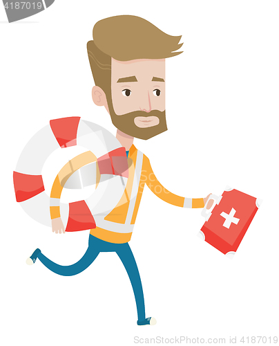 Image of Paramedic running with first aid box.