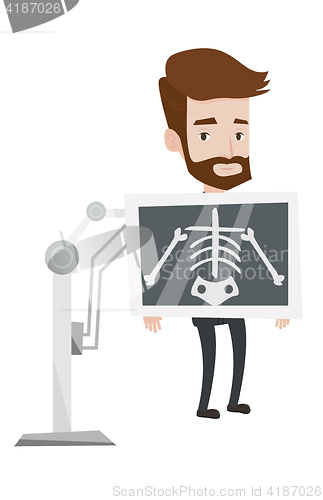 Image of Patient during x ray procedure vector illustration