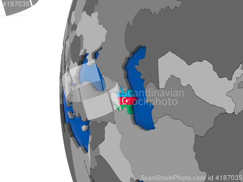 Image of Azerbaijan on globe