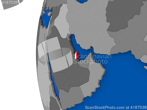 Image of Qatar on globe