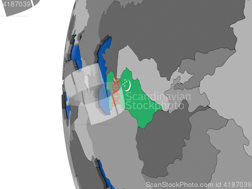 Image of Turkmenistan on globe