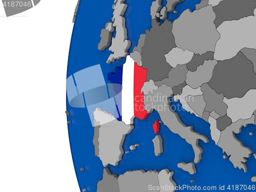 Image of France on globe