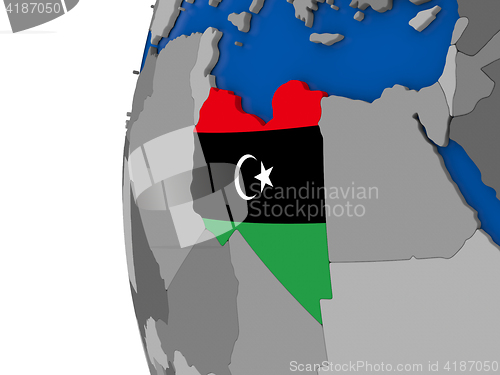 Image of Libya on globe