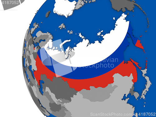 Image of Russia on globe