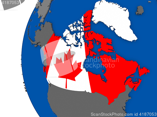 Image of Canada on globe