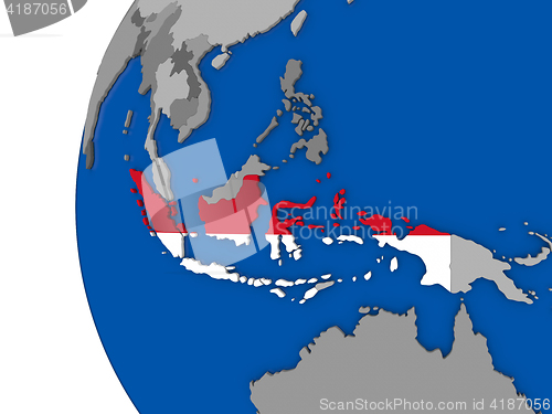 Image of Indonesia on globe