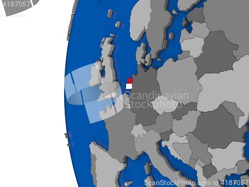 Image of Netherlands on globe