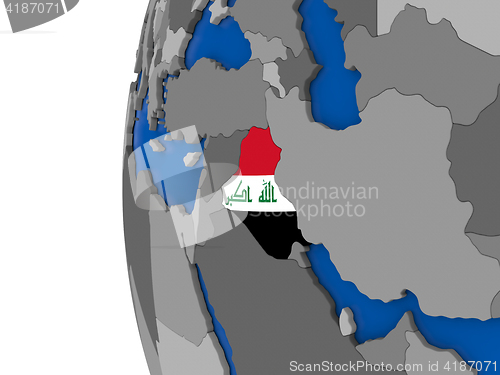 Image of Iraq on globe