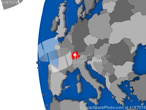 Image of Switzerland on globe