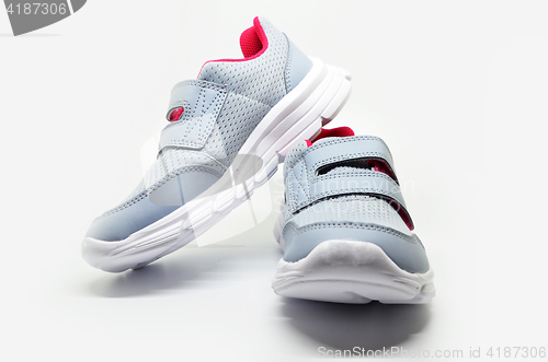 Image of Gray sport shoes isolated