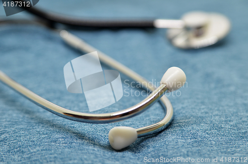 Image of Medical Stethoscope on a blue background