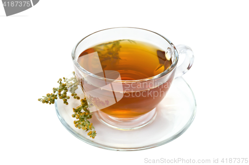 Image of Tea with wormwood in glass cup