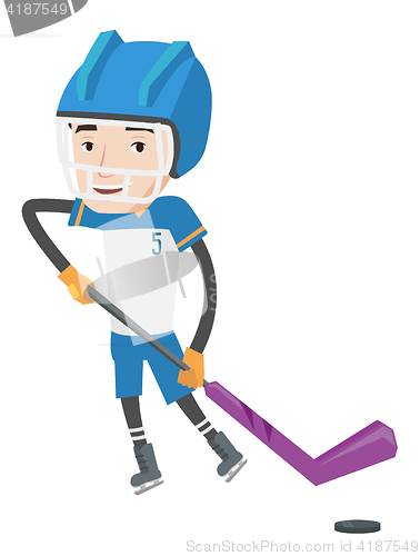 Image of Ice hockey player vector illustration.