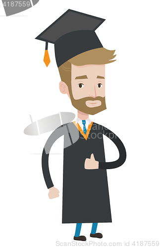 Image of Graduate giving thumb up vector illustration.