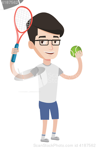 Image of Male tennis player vector illustration.