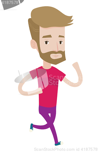 Image of Young man running vector illustration.