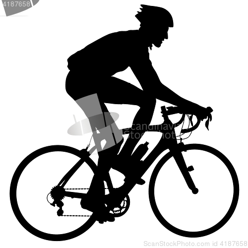 Image of Silhouette of a cyclist male. illustration