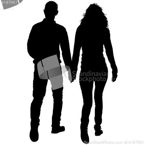 Image of Couples man and woman silhouettes on a white background. illustration