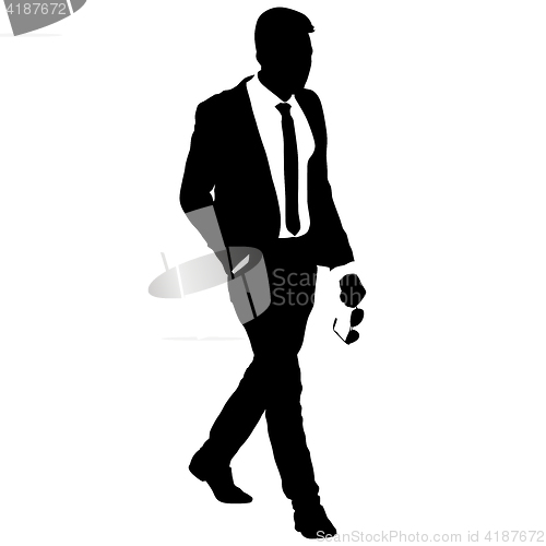 Image of Silhouette businessman man in suit with tie on a white background. illustration