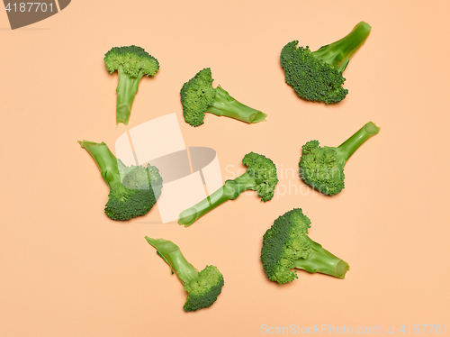 Image of The fresh broccoli on pink background