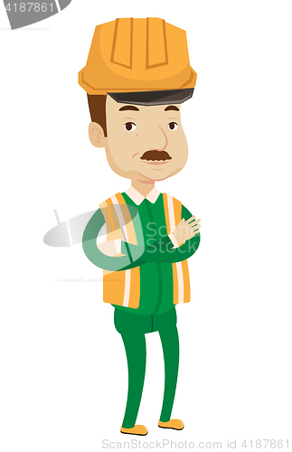 Image of Cnfident oil worker vector illustration.