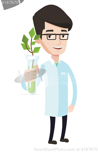 Image of Scientist with test tube vector illustration.