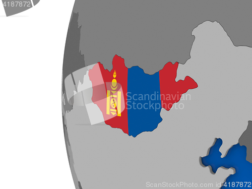 Image of Mongolia on globe