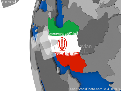 Image of Iran on globe