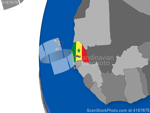 Image of Senegal on globe
