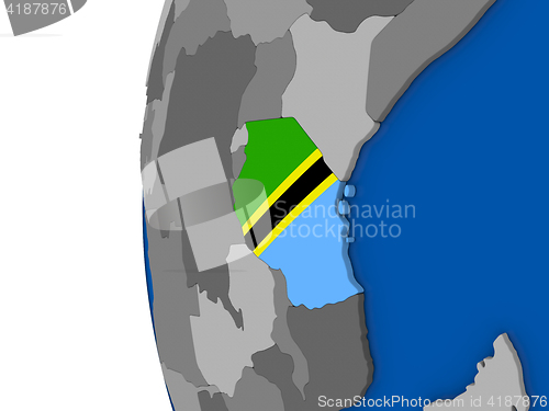 Image of Tanzania on globe