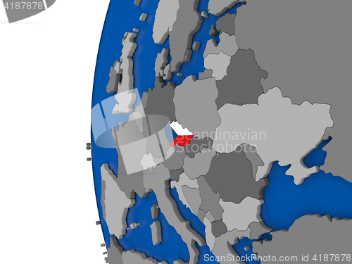 Image of Czech republic on globe