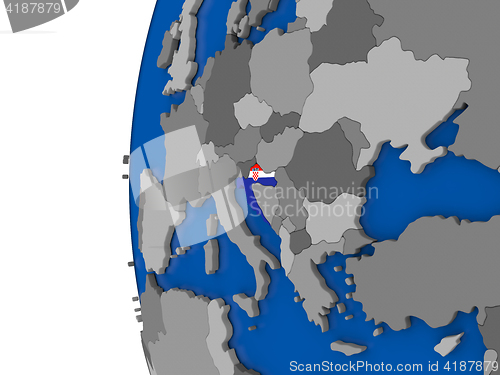 Image of Croatia on globe