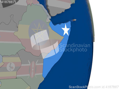 Image of Somalia with its flag