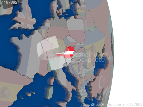 Image of Austria with its flag