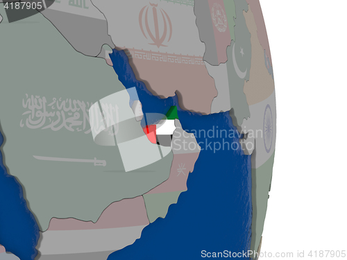 Image of United Arab Emirates with its flag
