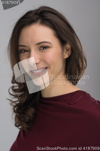 Image of portrait of a young brunette woman